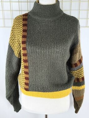 Escada Kid Mohair Blend Color Block Vintage Sweater